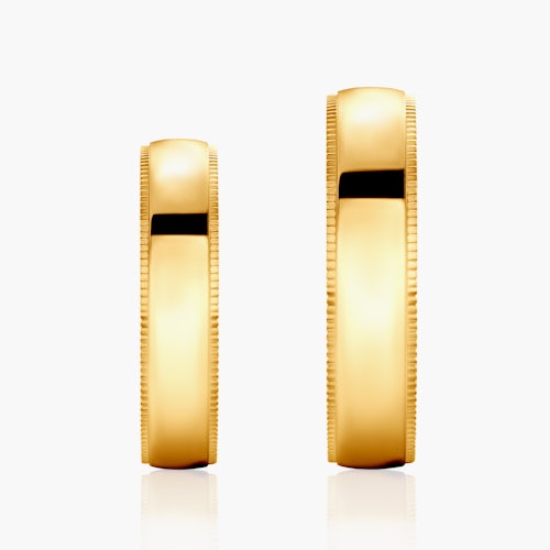 Obrączki ślubne: złote, półokrągłe, 5 mm